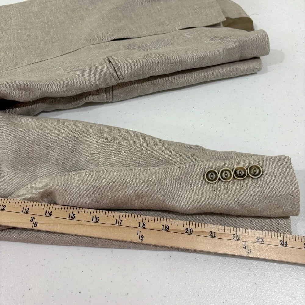Zara Light Gray Linen-Blend Sport Coat with Subtle Texture